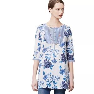 Anthropologie MERMAID Floral Sea Holly Top Striped Beach Summer Women’s Size S